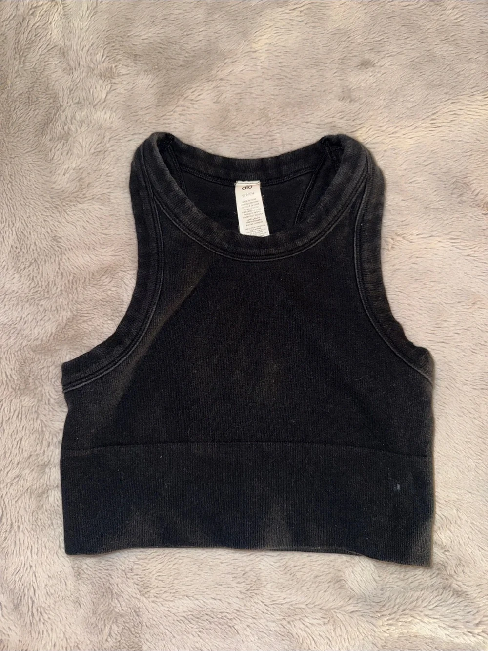 ALO Yoga Women’s Black Cropped Tank Top